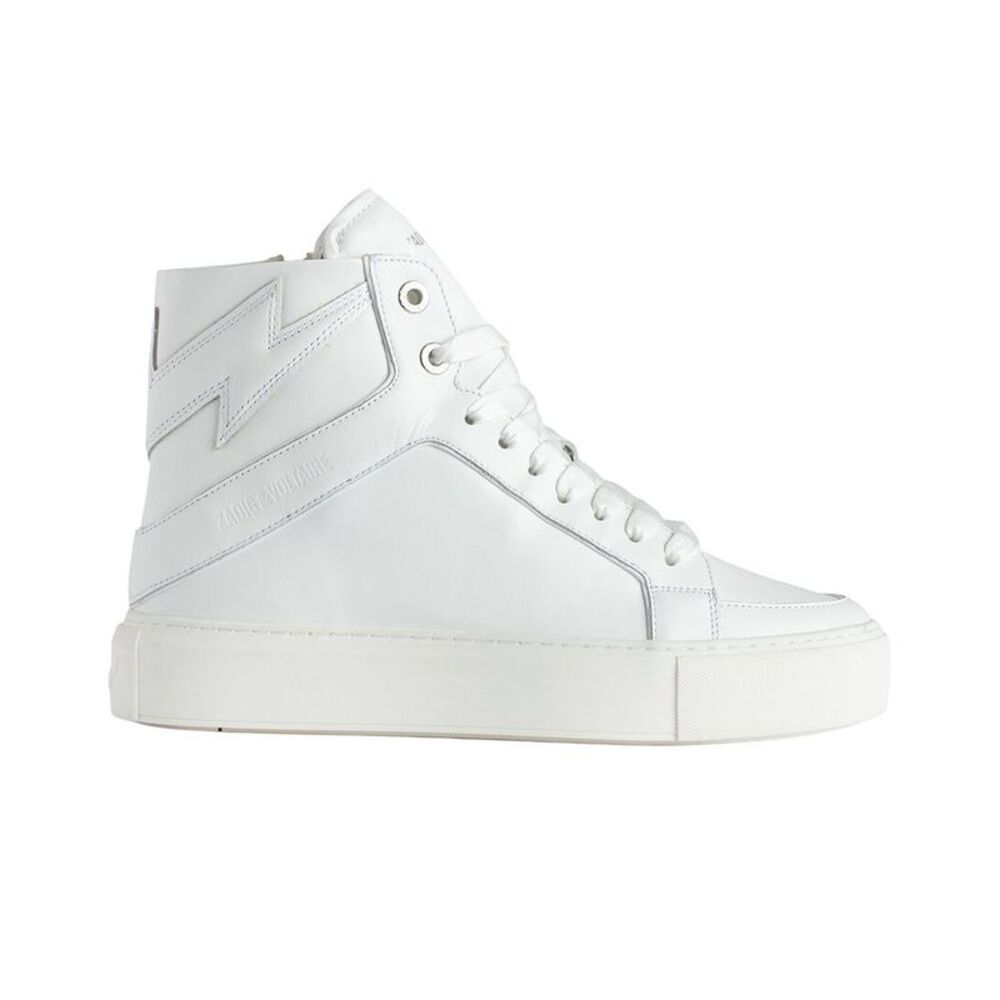 Zadig & Voltaire High Flash Chunky Smooth Leather Sneaker, White